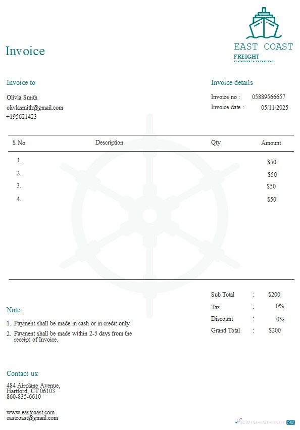 Download Free Shipping Invoice Template Photoshop template